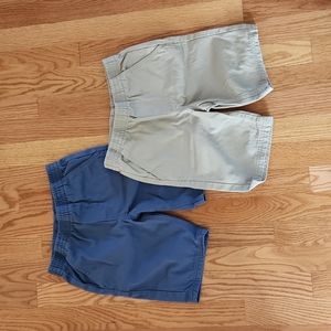Lucky Brand pull on shorts, 1 khaki blue and 1 light beige (khaki color), size 6